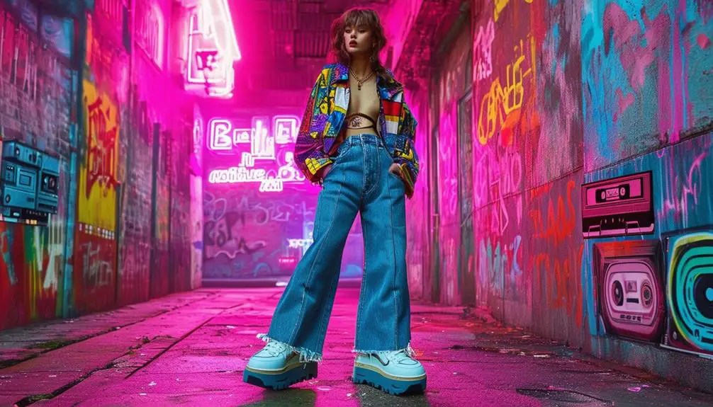 Jeans 1980s fashion top
