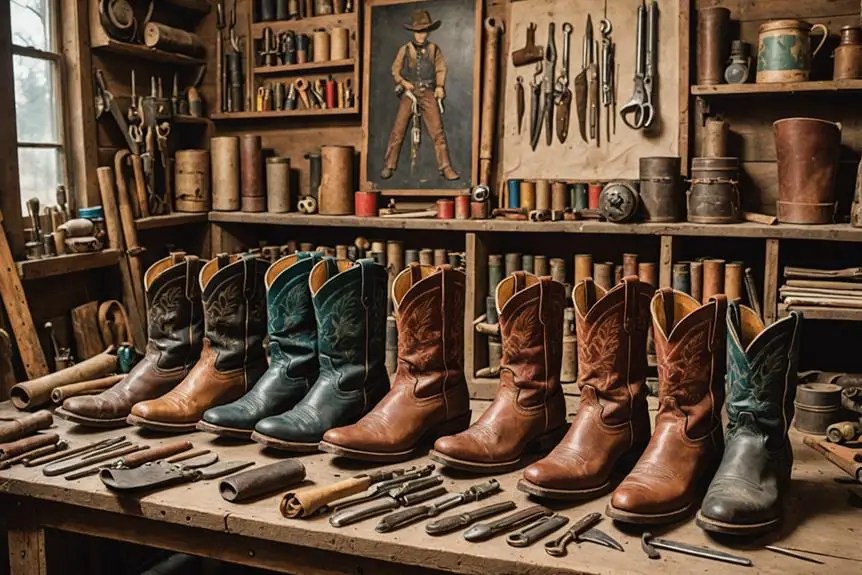 Different styles of cowboy boots on sale