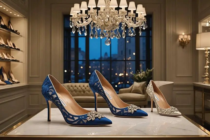 Blue manolo heels discount