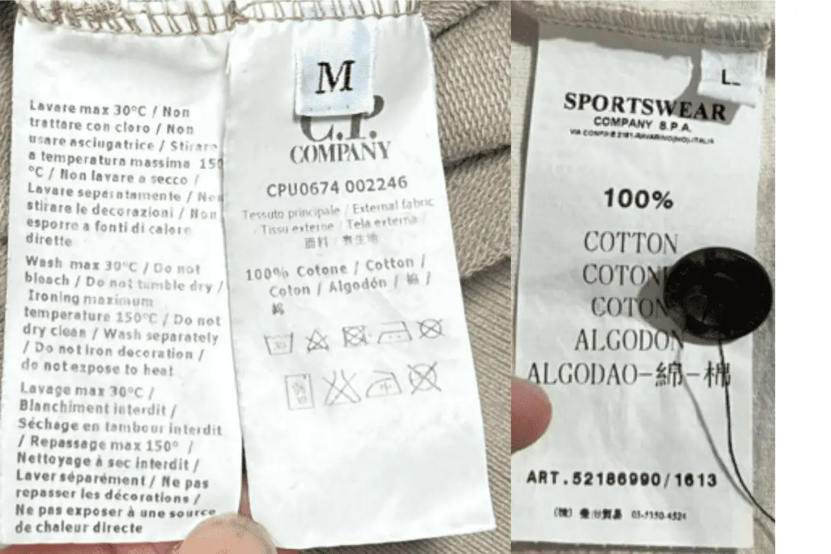 2010s CP Company wash tags