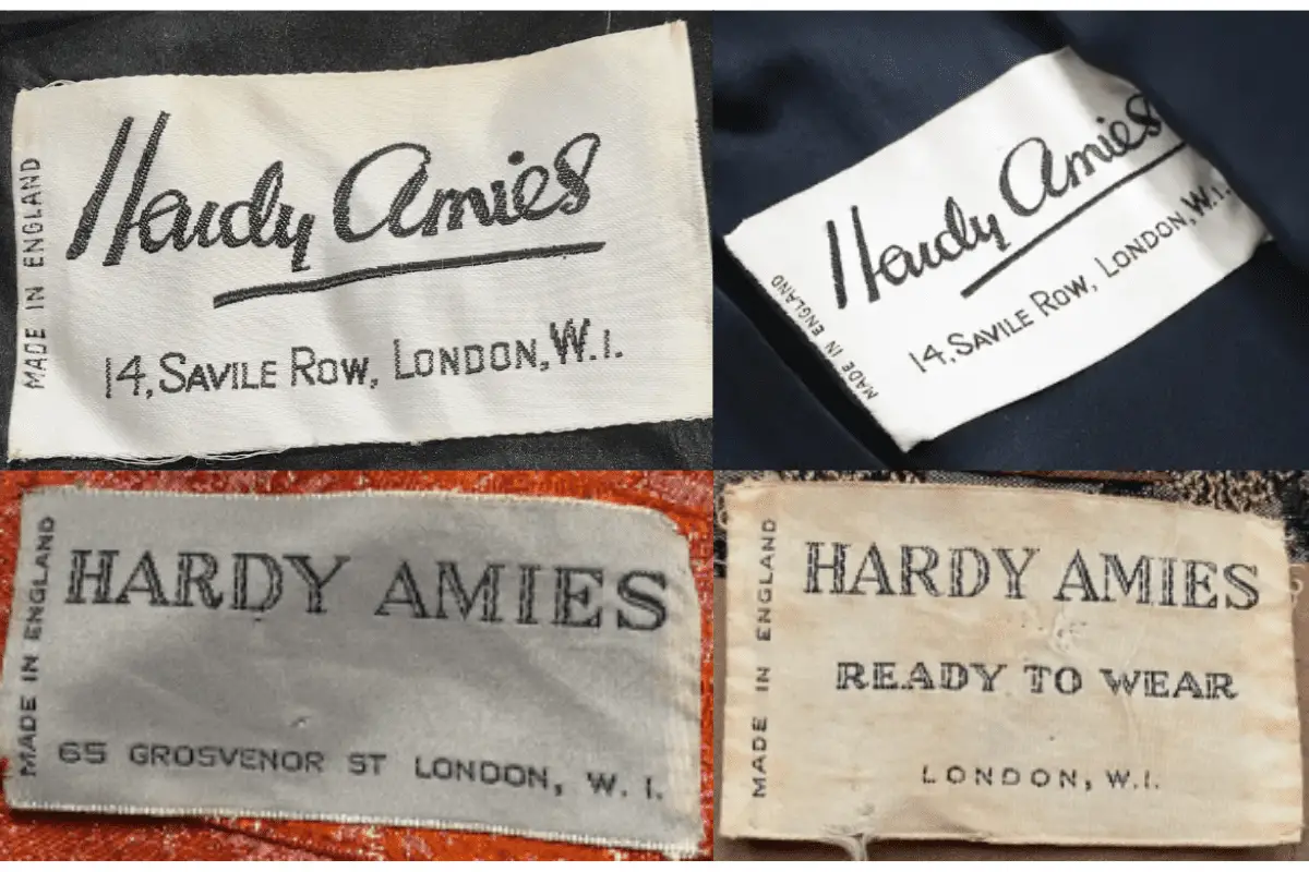 1950s Hardy Amies tags