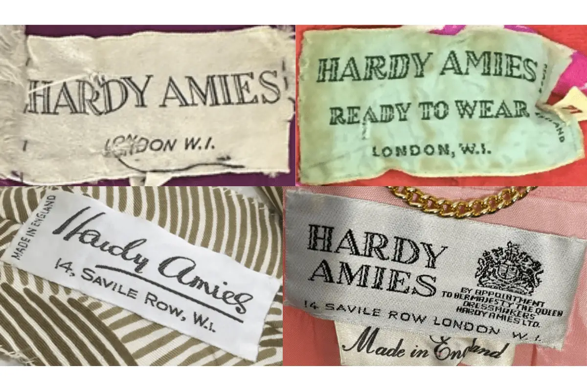 1960s Hardy Amies tags