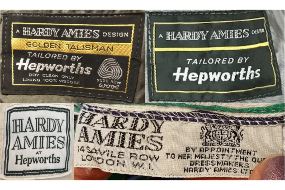 1970s Hardy Amies tags