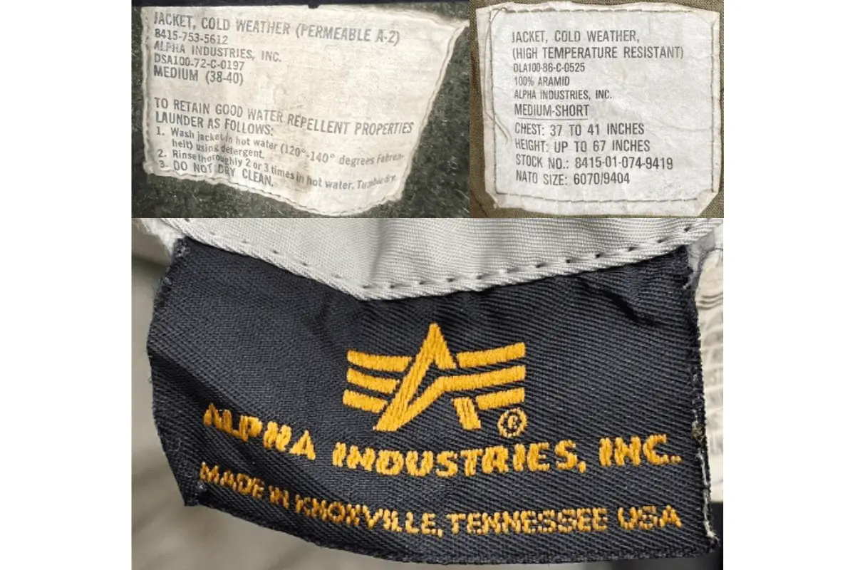 1980s Alpha Industries tags