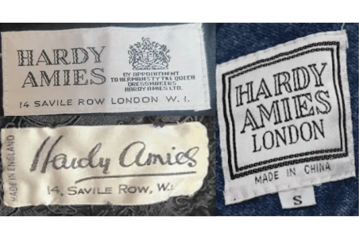 1980s Hardy Amies tags