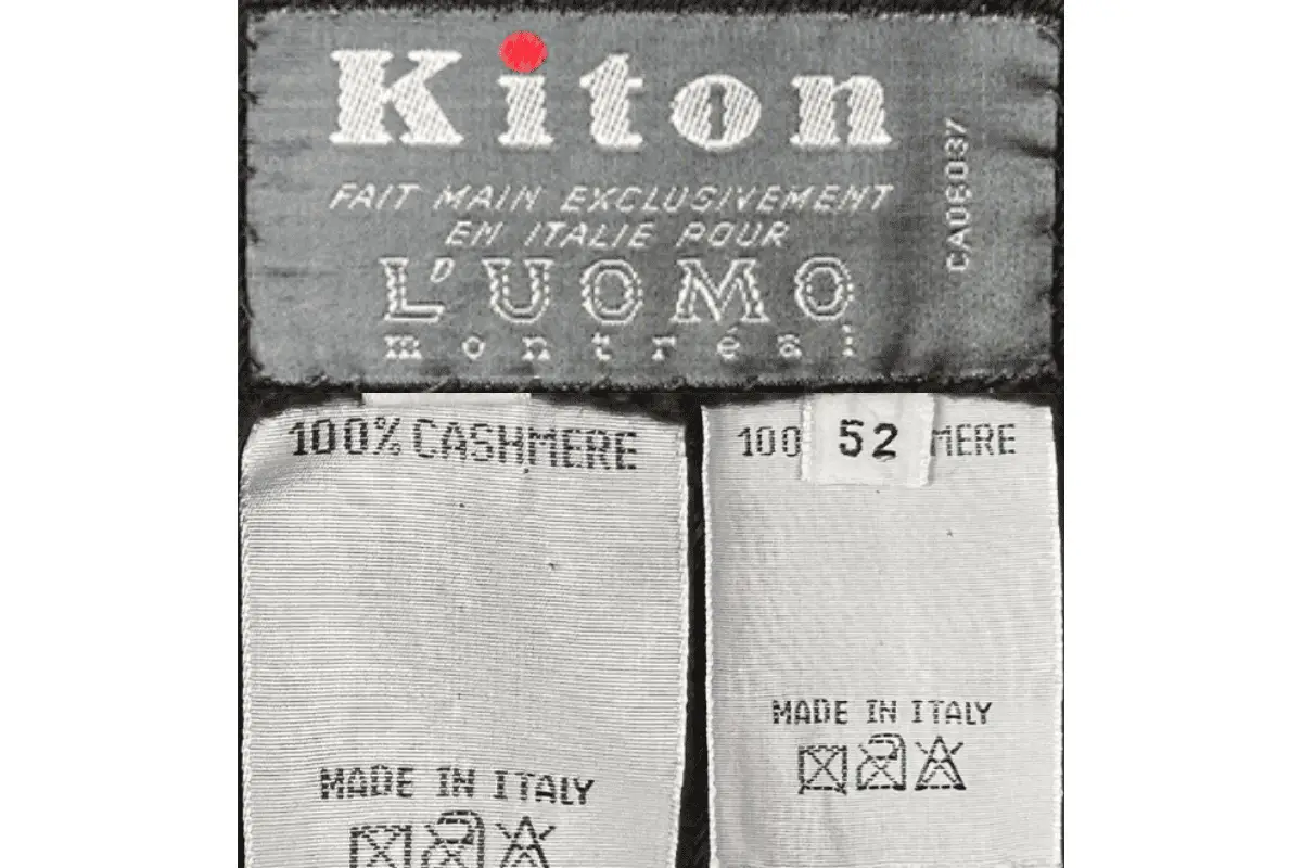 1980s Kiton tags