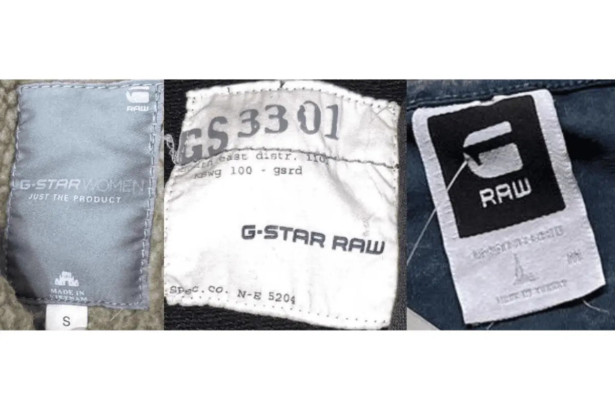 1990s G Star Raw tags