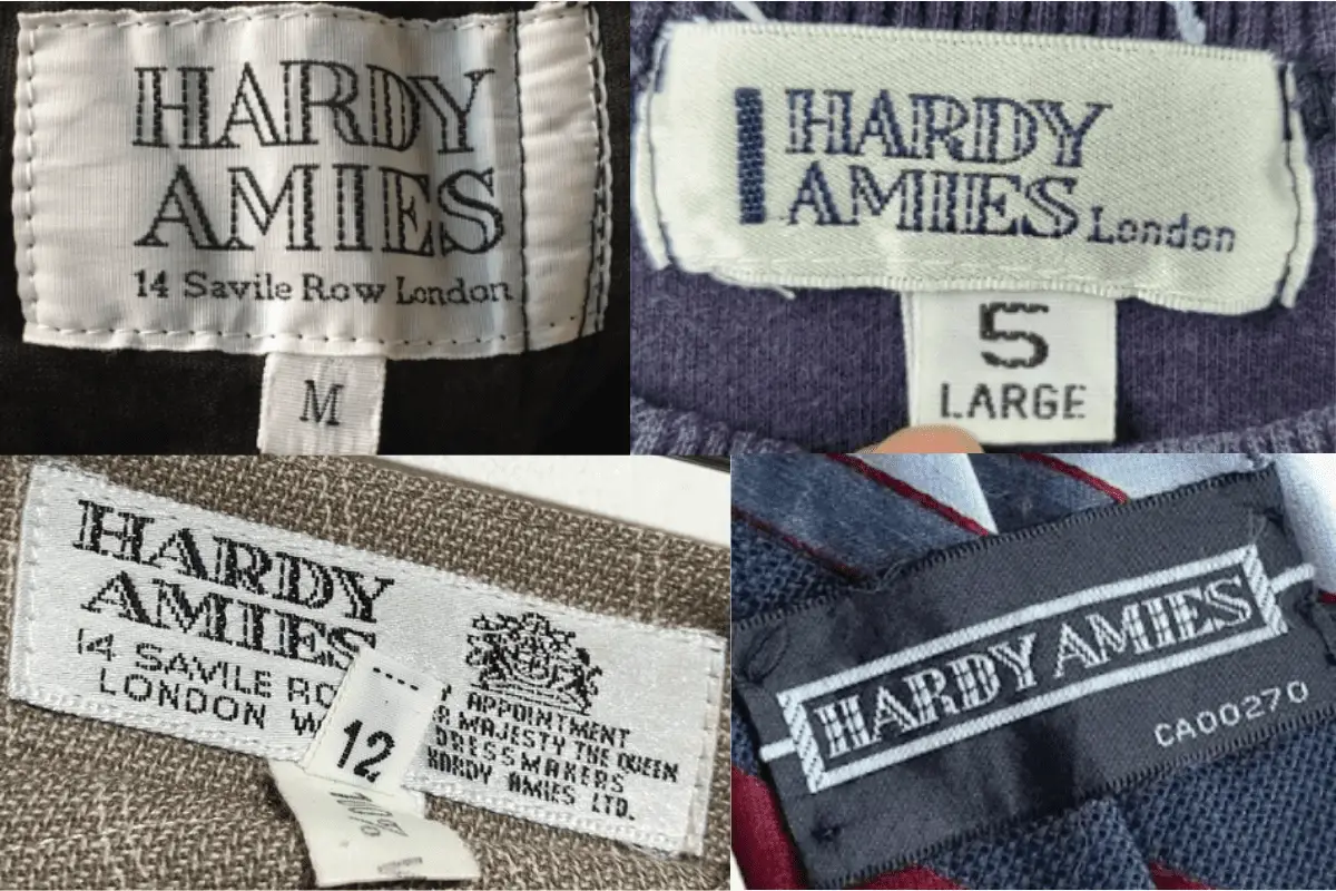 1990s Hardy Amies tags