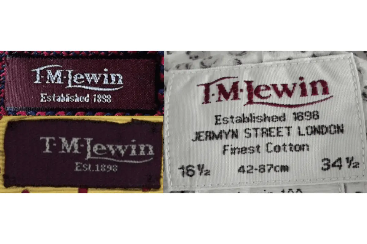 1990s TM Lewin tags