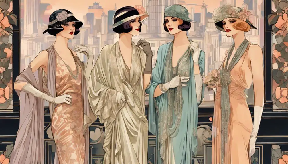 1920s fashion shawl overview