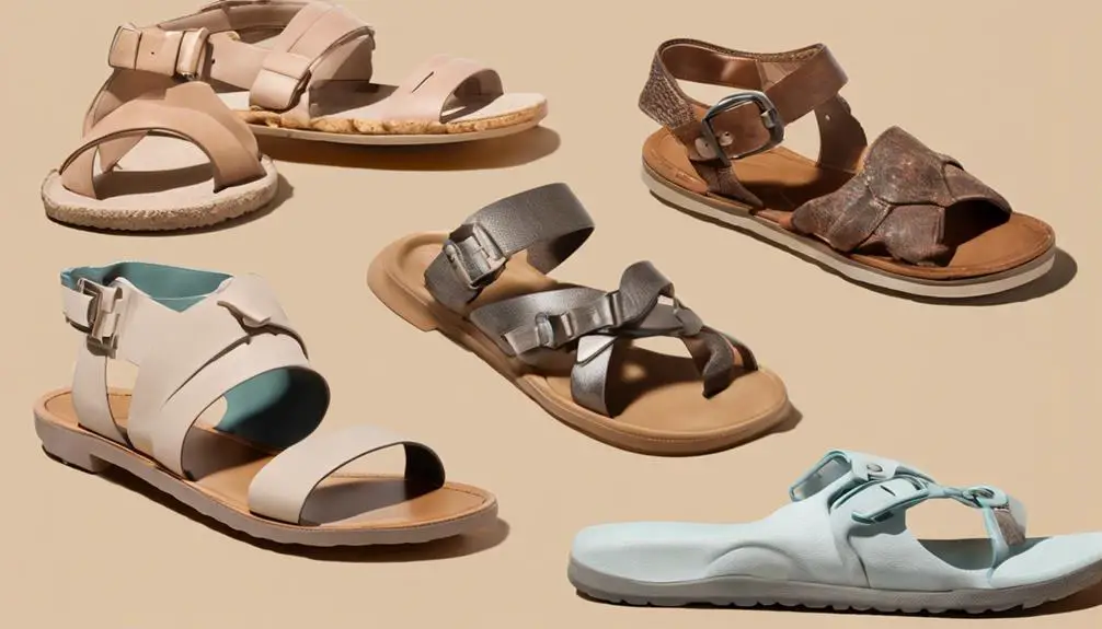 diverse sandal styles available