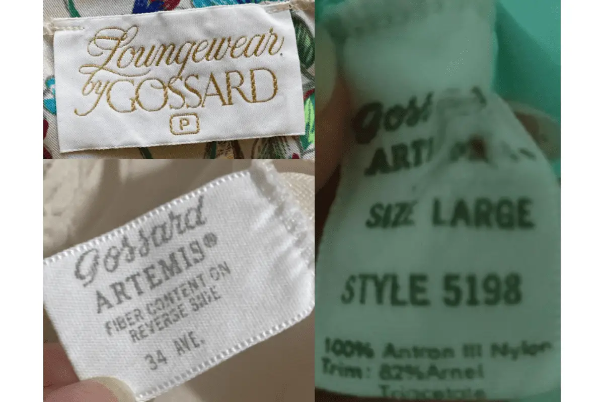 1970s Gossard tags