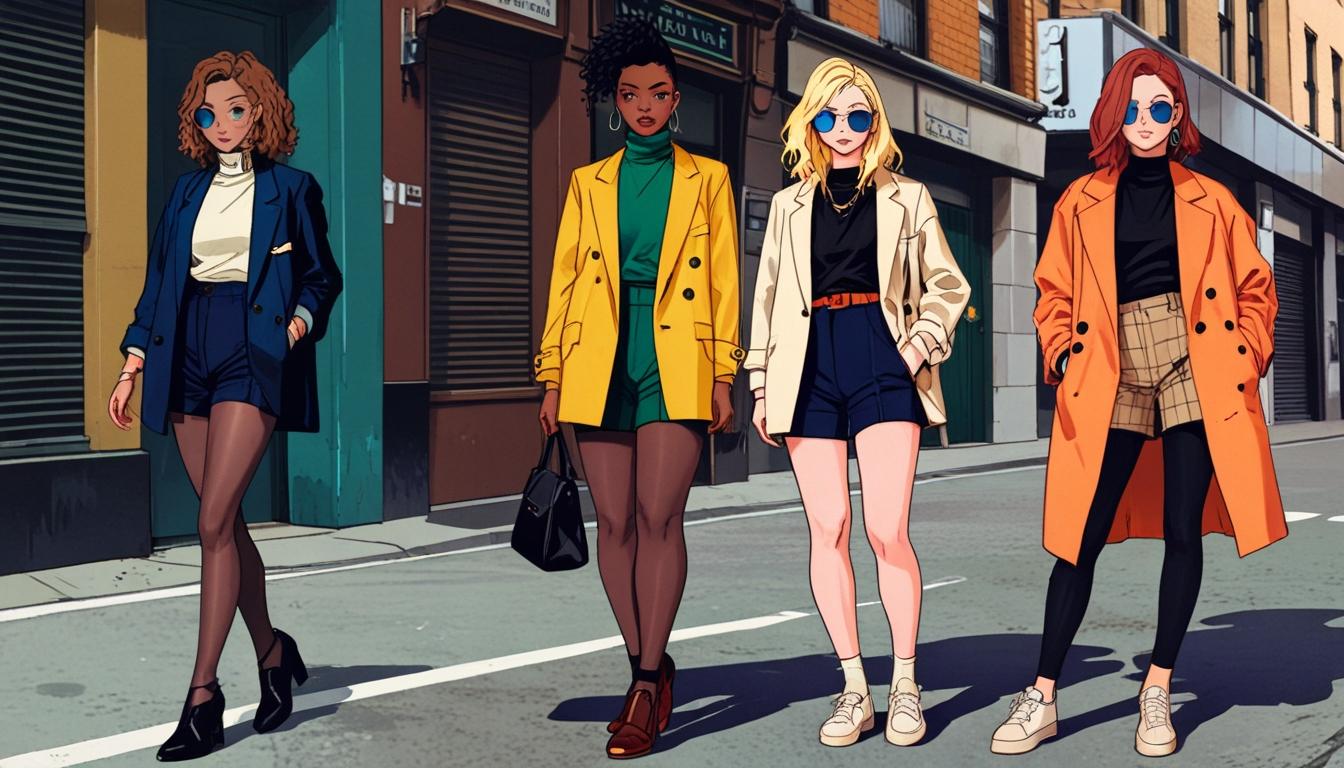 The nostalgia of layering shorts over tights makes a comeback