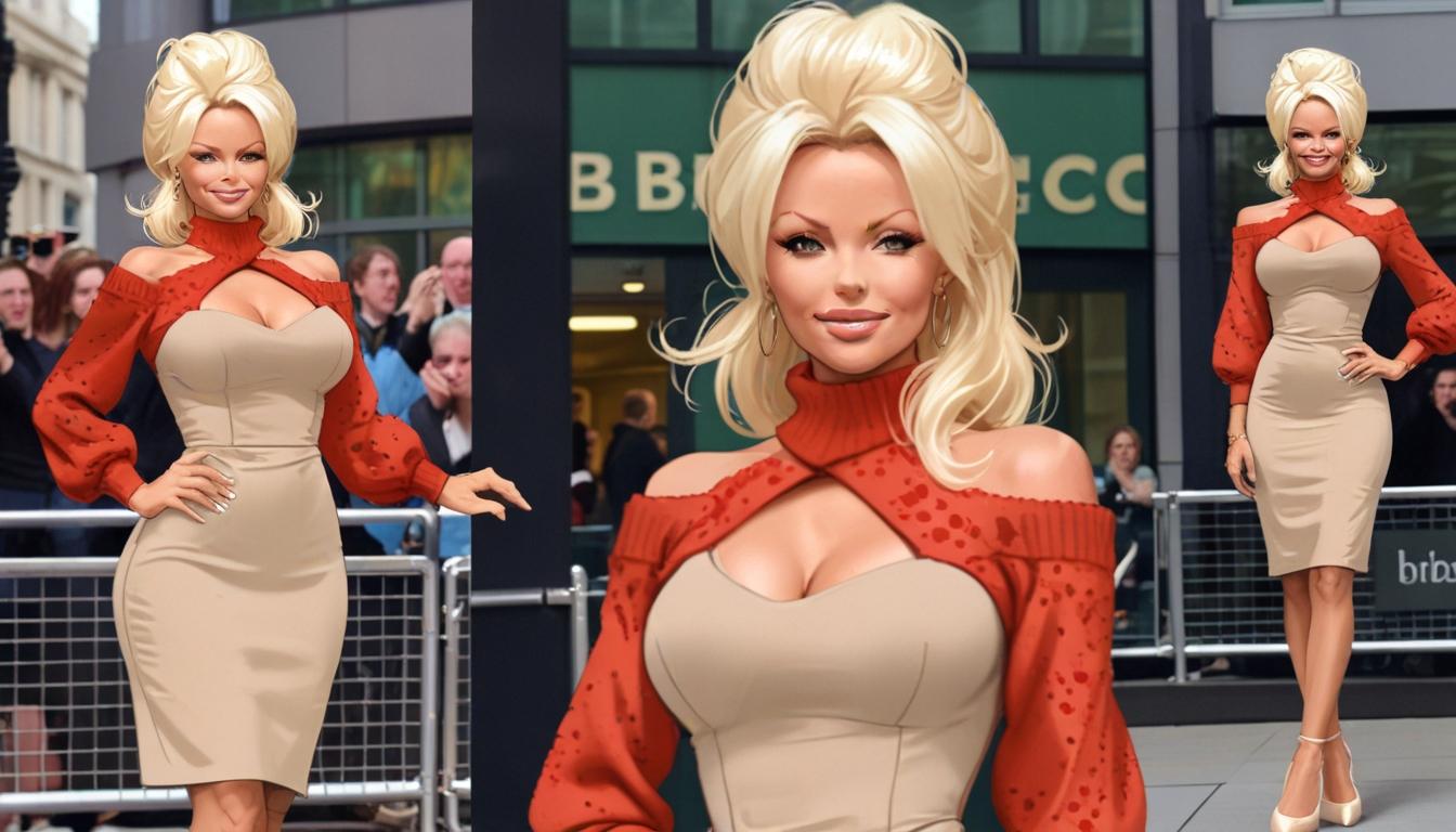 Pamela Anderson shines at BBC studios promoting The Last Showgirl