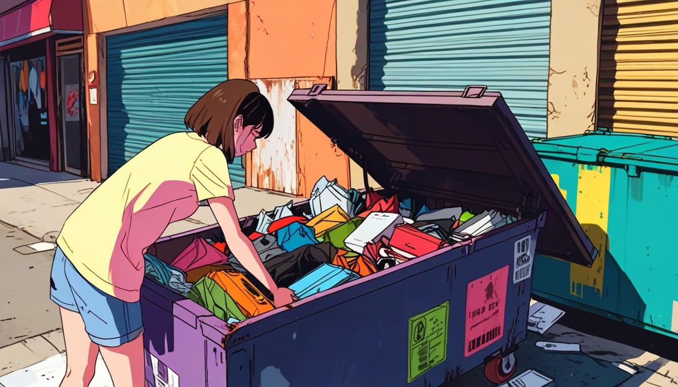 Young woman finds fortune in dumpster diving