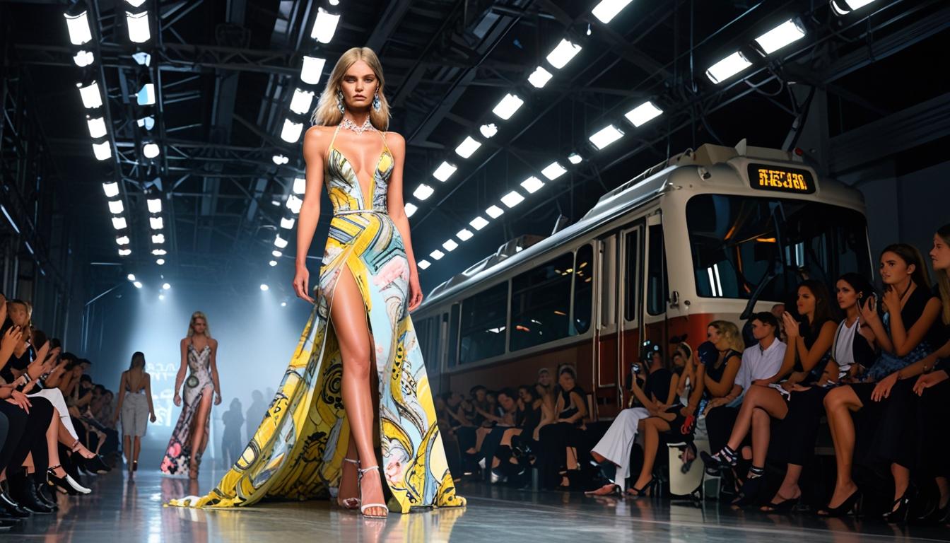 Versace show at tram depot raises questions about Donatella’s future